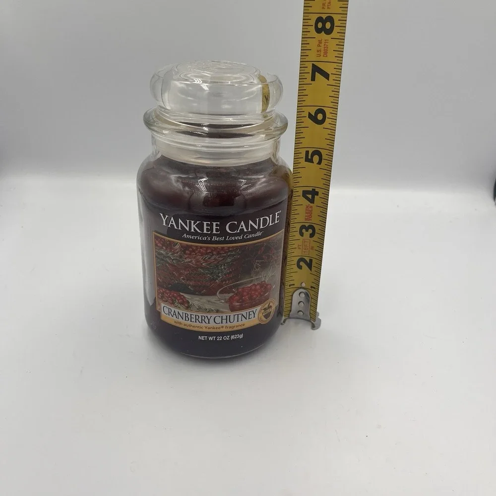 Large Yankee Candle Cranberry Chutney 22oz Jar With Lid Brand NEW Burgundy